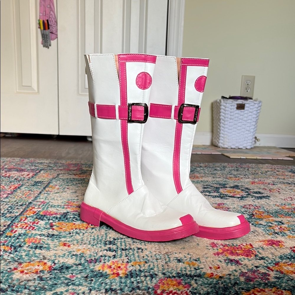 Kids Pink and White Boots